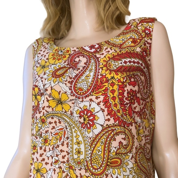 Tommy Hilfiger Dress Jesey Knit Paisley Floral Sleeveless Versatile Sleeveless - Picture 4 of 13
